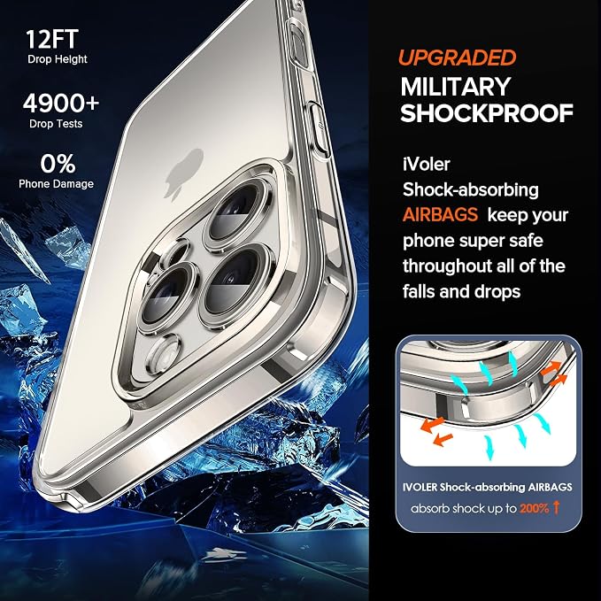 3 in 1 Case for iPhone 16 Pro 6.3 Inch Titanium Gray Protective Cover