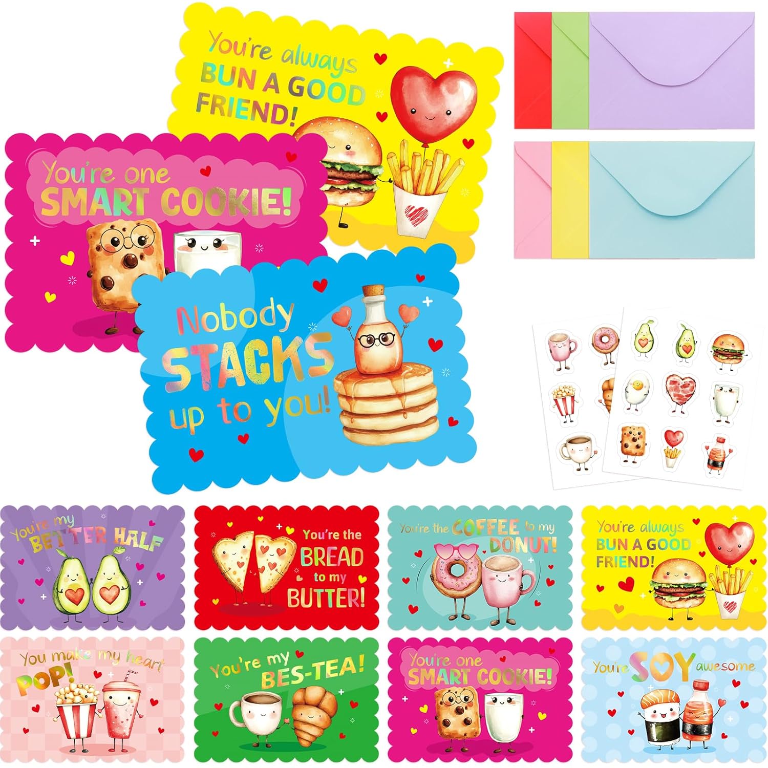 Funny Valentines Day Cards Kids Adult 36 Pcs Gold Foil Valentine Coworker Pun Cards Classroom Exchange Cards Prizes Holiday School Office Business Party Favor Supplies