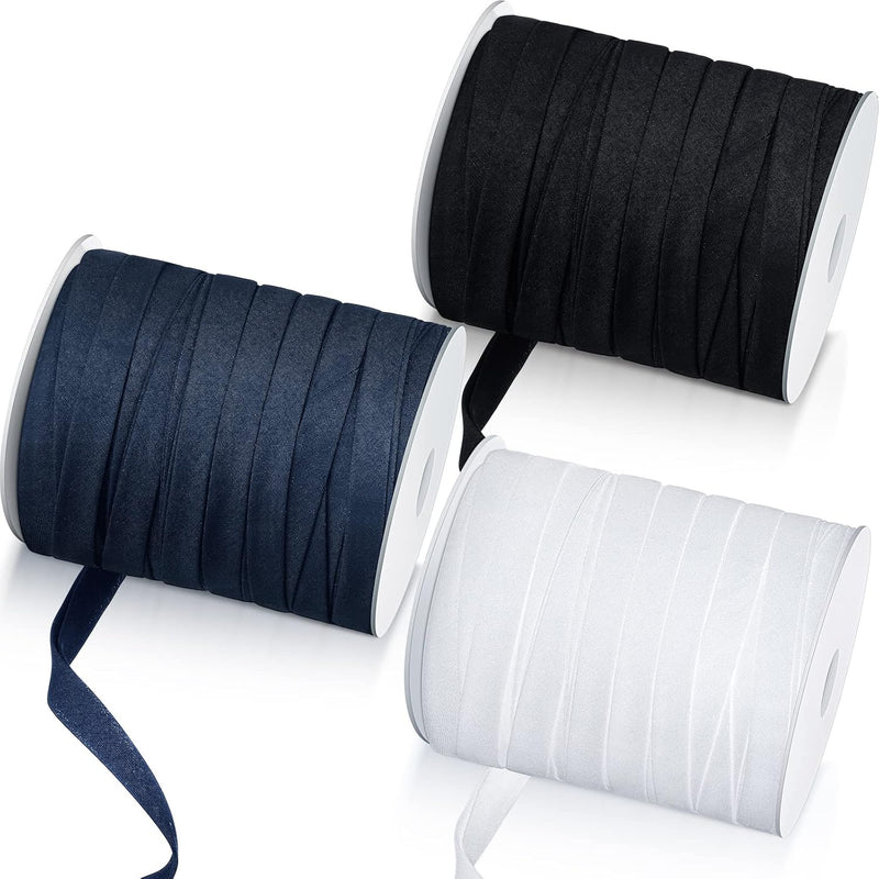 3 Rolls Bias Tape Double Fold 1/2 Inch, 60 Yards Crafts Double Fold Bias Tape