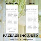 Bridal Shower Games, What Cake, 25Pcs 4X9Inch Minimalist White Double-Sided Bridal Game Cards With 1 Answer Key, Wedding Shower Games For Guests, Engagement Bachelorette Party Supplies - A03