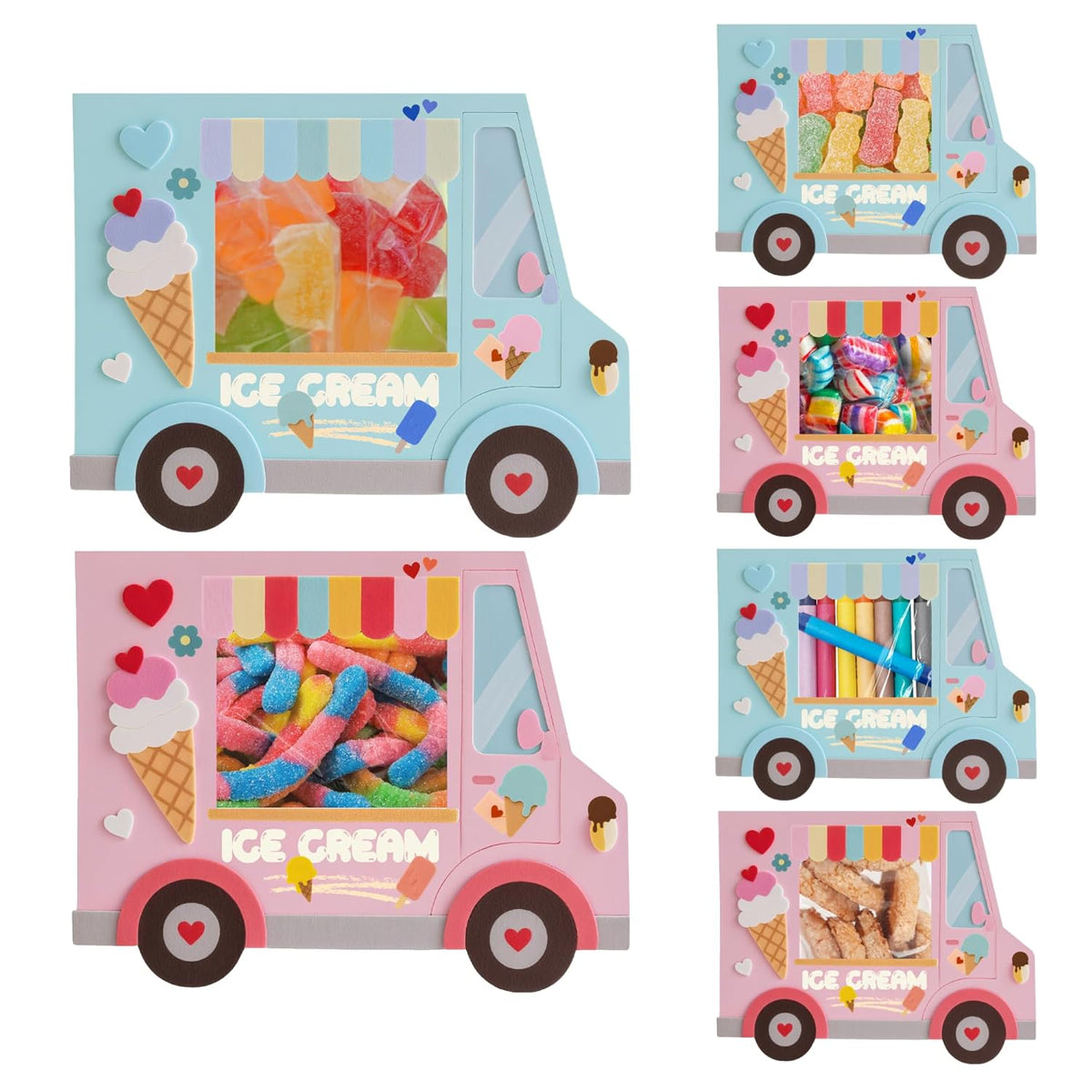 Valentines Day Cards For Kids School, 48 Pack Vivid Class Exchange Cards Bulk With Treat Bags & Self Adhesive Tape, Valentines Party Favor For School Classroom