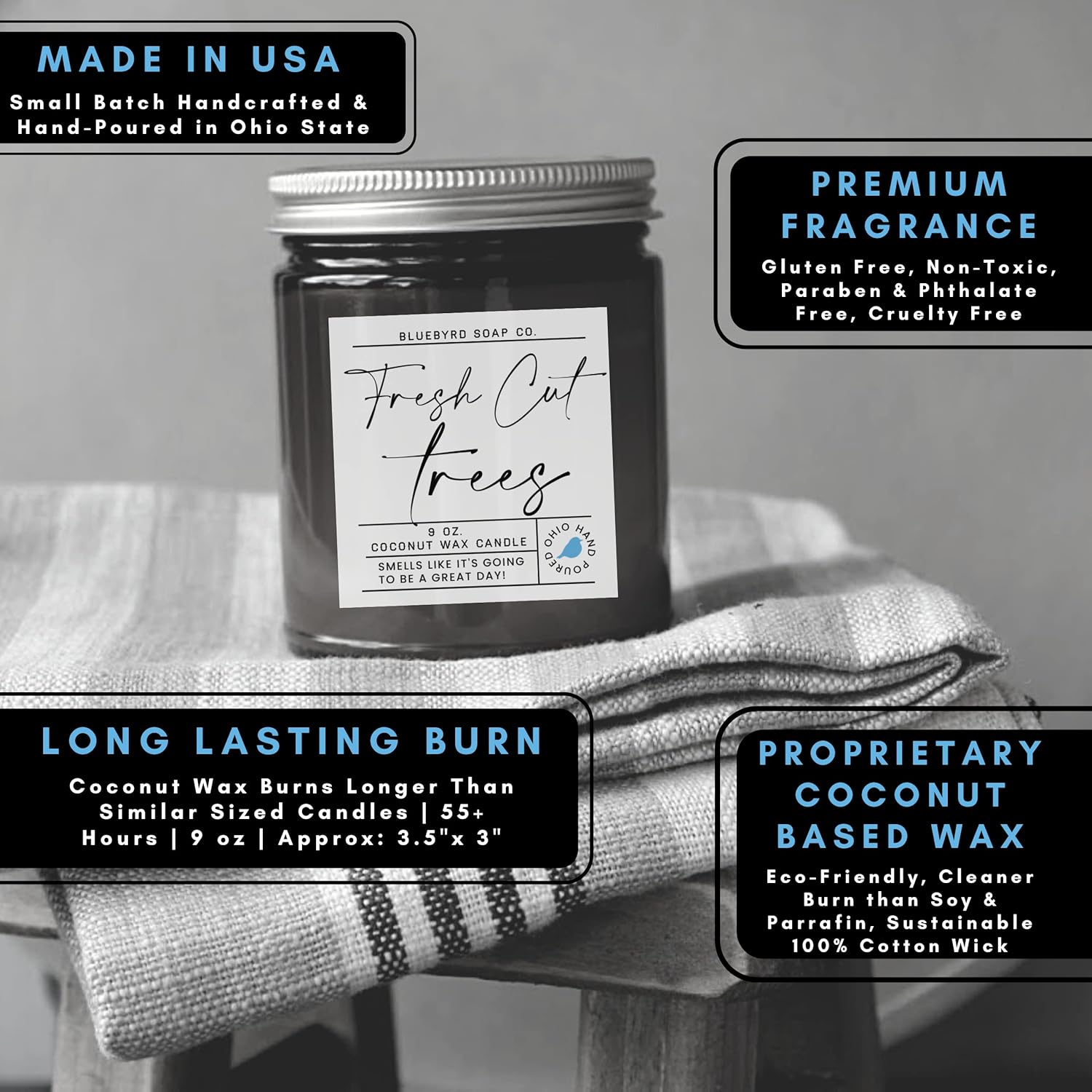 Tonka Oud Candle 9 Oz | Woodsy Unisex Scented Oud Candle For Men & Women | Premium Wax Candles For Home In Amber Glass Jar Candle | Usa Made Vegan & Phthalate Free (Oud, 9Oz)