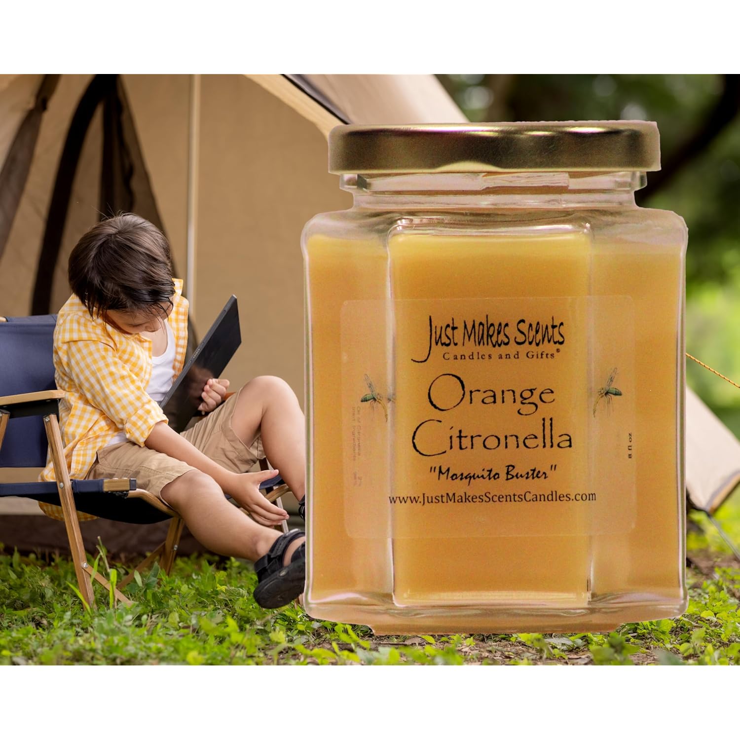 Orange Citronella Scented Blended Soy Candle For Indoor Use By (Orange Citronella 3-Pack)
