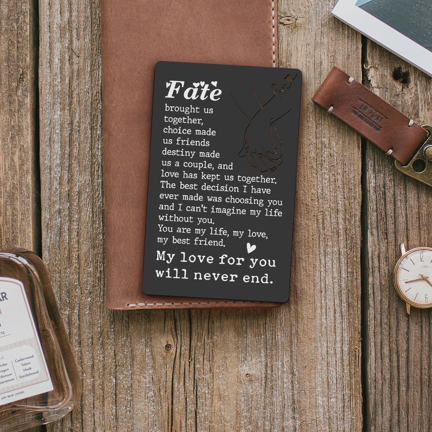 Husband Birthday Card From Wife, Anniversary Card Black Wallet Insert Card, Valentine Gifts For Men Women, Love Gift For Him Her Boyfriend Girlfriend, Romantic Gift Card Xcd33