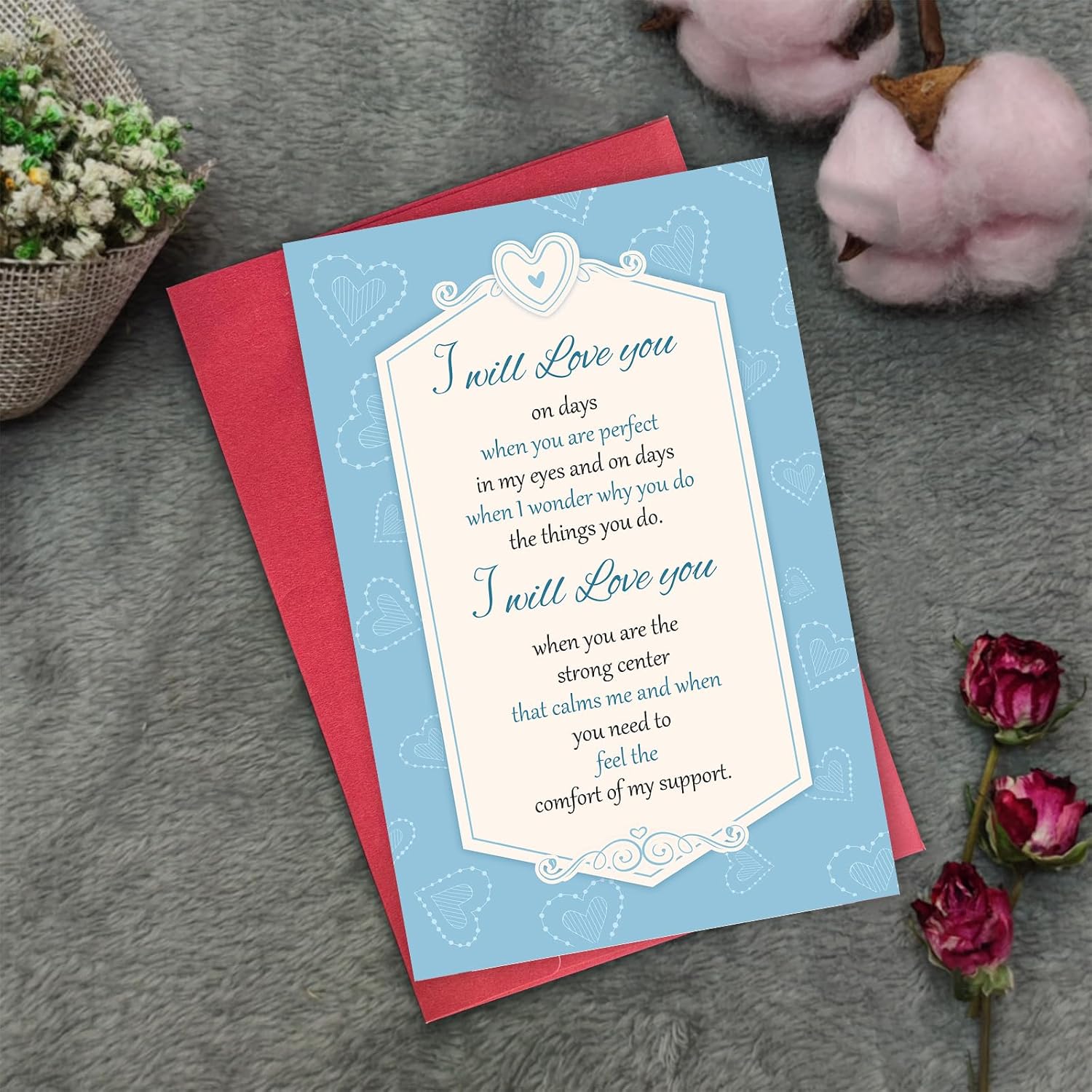 Romantic Valentine'S Day Card For Him Her, Sweet Poem Love Card For Couples, I Will Love You Every Day