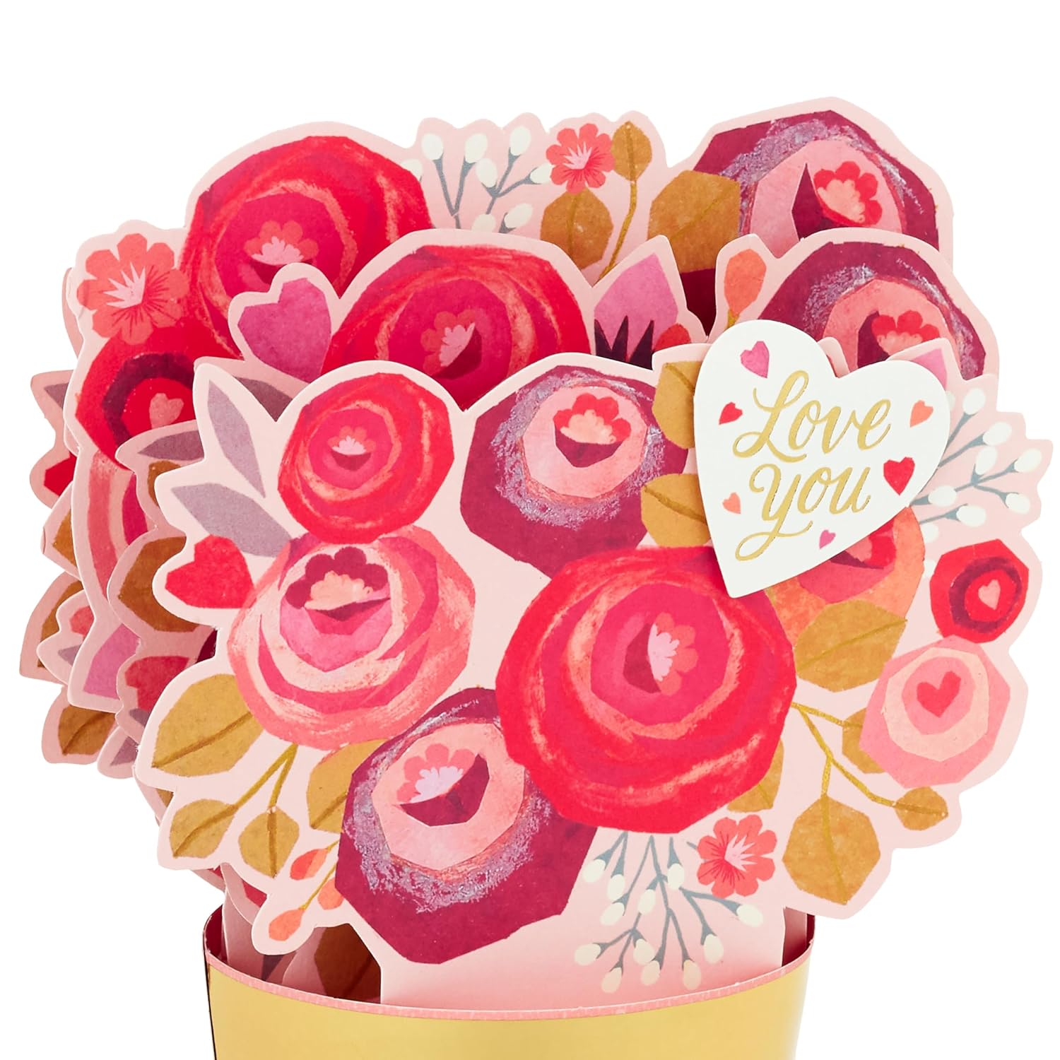 Hallmark Valentines Day Pop Up Card, Bouquet of Pink Flowers (Love You) Paper Wonder 3D Card