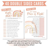 40 Boho Baby Shower Games For Girl Bingo Game Girl, Guess Who Mommy Or Daddy Baby Shower Game, The Price Is Right