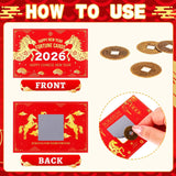 125 Pcs Chinese New Year Scratch Off Fortune Cards With 25 Feng Shui Coins 2026 Year Of The Horse Party Fortune Games Red Chinese New Year Scratch Off Cards For Spring Festival Lunar New Year Decor