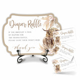 Diaper Party Game Set - Boho Cow - 50 Pcs Diaper Raffle Tickets,1 Wooden Sign & 1 Iron Stand, Gender Neutral Baby Shower Game Kit For Newborn, Party Favor - A06
