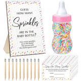 122 Pcs Baby Shower Games Guess How Many Sprinkles Included Standing Sign 100 Guessing Cards 20 Pencils 1 Baby Bottle For Gender Reveal Party Favor No Sprinkles(Pink)