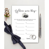 Bridal Shower Games - Where Were They Wedding Shower Party Card Game - Couples Photo Game - Greenery Eucalyptus Themed Bachelorette/Engagement Party Supplies Activities Decorations (A01)