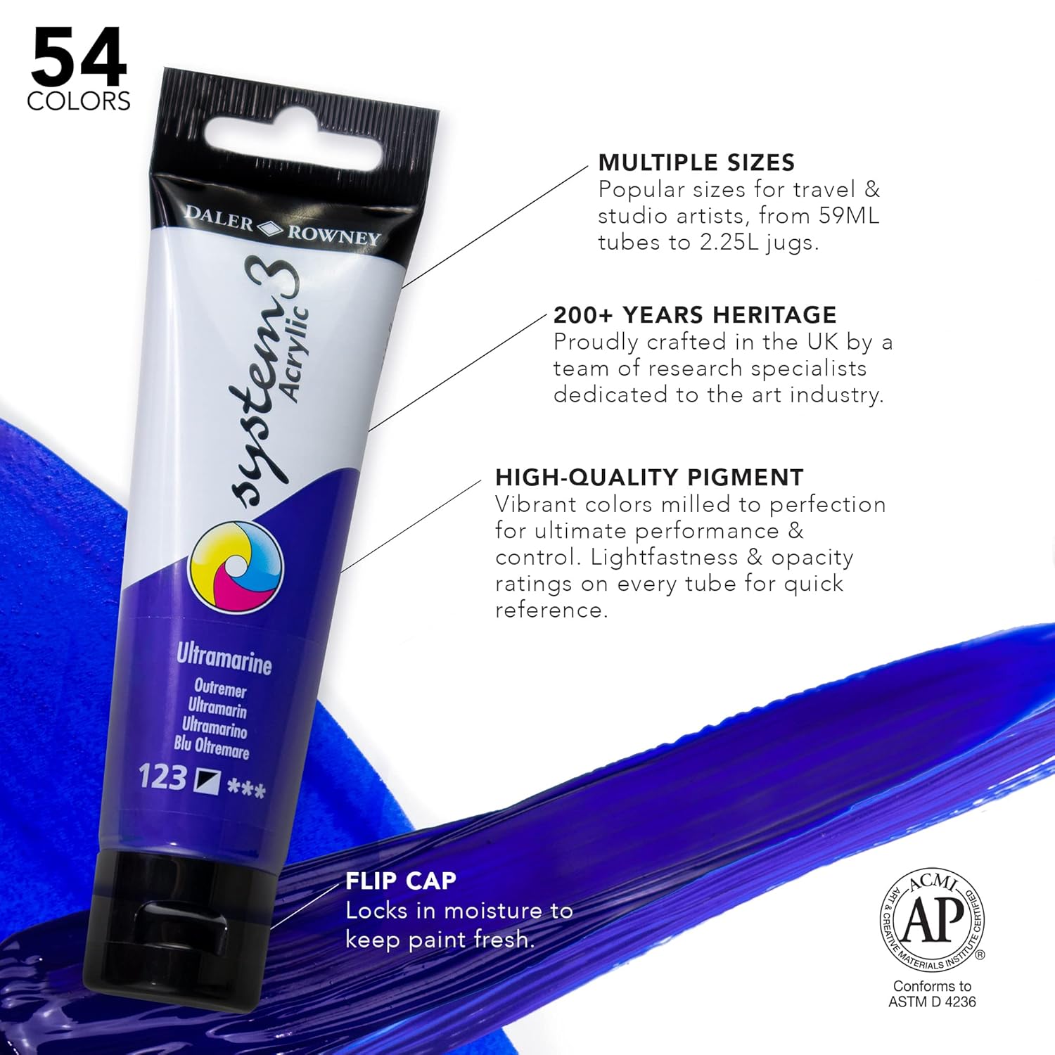 System3 Titanium White 59Ml Acrylic Paint Tube - Acrylic Painting Supplies For Artists And Students - Artist Paint For Murals Canvas And More - High Quality Art Paint For All Skill Sets