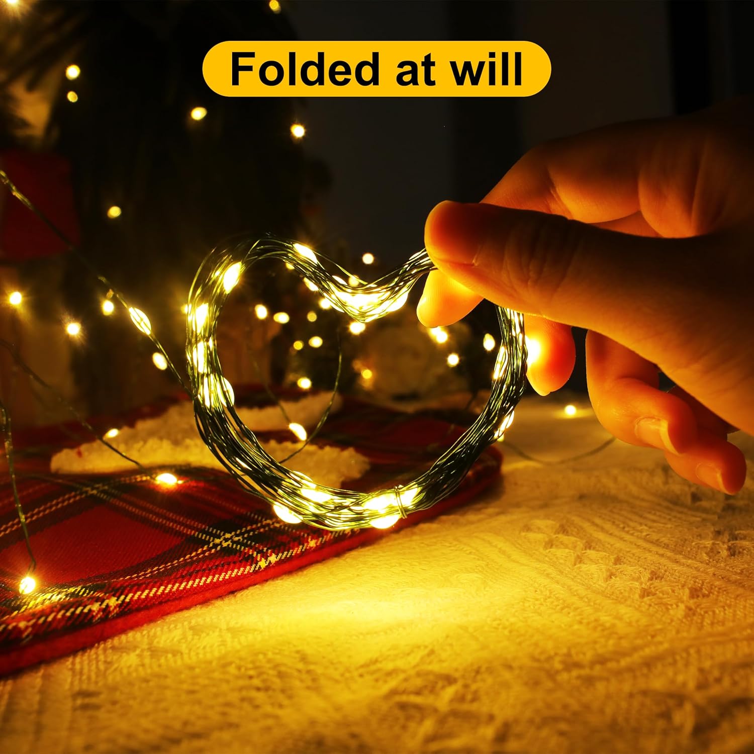Led Fairy Lights Battery Operated String Lights?67Ft 200Micro Leds Starry Lights 8 Modes With Timer Dark Green Copper Mi