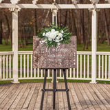 Artificial Flower Swag, Wedding Sign Flowers White Rose Flower Arrangements For Wedding Ceremony Reception Entrance Welcome Board Sign Floral Decor