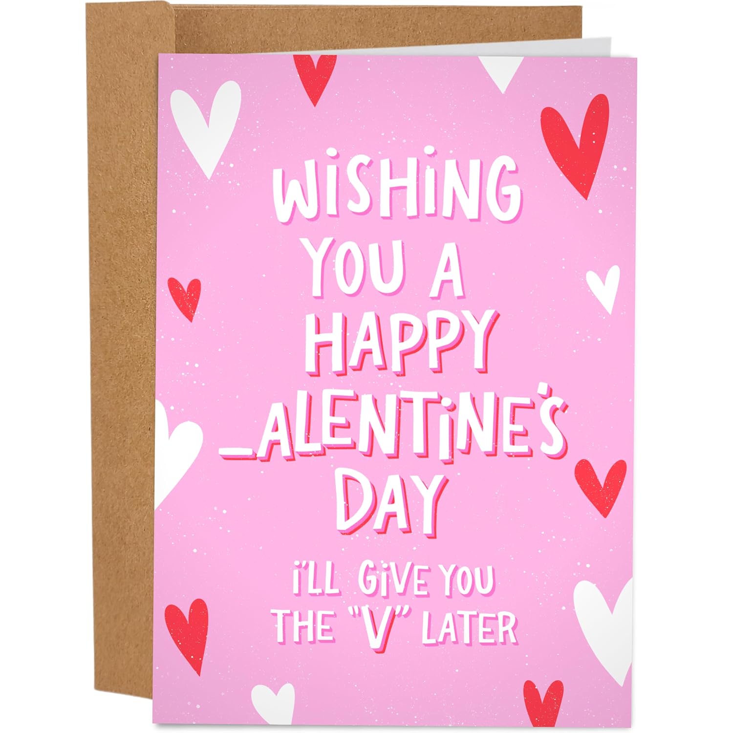 Funny Valentine'S Day Card For Him | Anniversary Cards For Husband | Naughty Dirty Inappropriate Valentines Day Card | I'Ll Give You The V Later Card