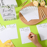 61 Pieces Baby Shower Games Include 1 Family Traditions Standing Sign And 50 Family Traditions Activities Cards With 10 Pencils(Greenery)
