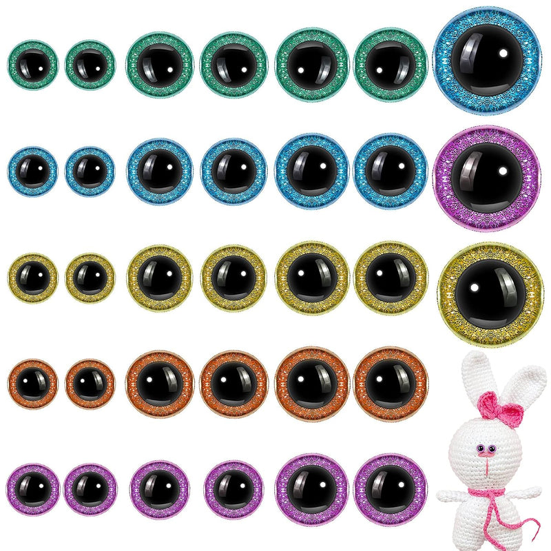 150 Pcs Glitter Large Safety Eyes For Amigurumi 12/16/20 Mm Stuffed Animal Eye