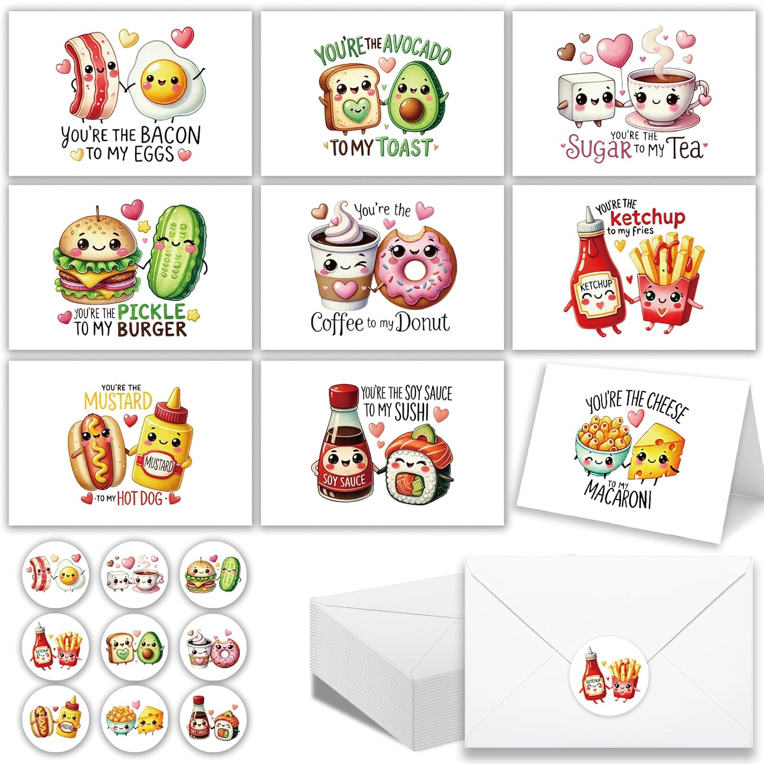 36 Pack 4X6In Valentines Day Cards With Envelopes & Stickers, Valentines Card Bulk 9 Assorted Fun Adorable Designs, Blank Inside For Valentine'S Gifts Exchange School Classroom