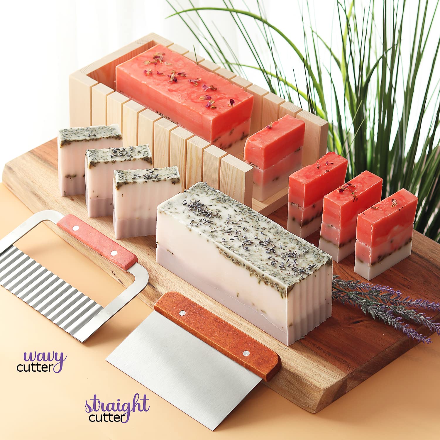 Large ?????????????? Deluxe Soap Making Kit - All-In-One Soap Making Supplies With Soap Base, Soap Cutter Box, Silicone Loaf Molds, Fragrances & More - Homemade Melt & Pour Diy Craft Kits