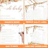 Baby Shower Games, Thanksgiving Oh Baby True Or False, 25 Double-Sided Game Cards + 1 Answer Card For Gender Reveal Party Decorations Supplies Announcement - C04