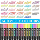 Double Line Outline Markers 24 Colors Super Squiggles Glitter Markers Self Outline Metallic Markers, Doodle Shimmer Markers Drawing Pens For Christmas Greeting Card, Birthday Gift, Diy Art Crafts