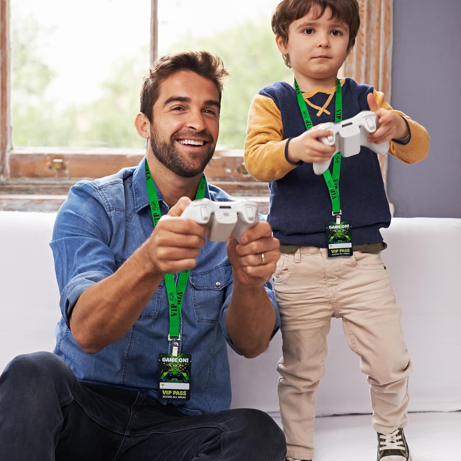 25 Sets Video Game Vip Badge Lanyards Pvc Pass Holder Video Game Party Favors Tickets Invitation For Gamer Birthday School Activities Supplies 3.94 X 2.75Inch Green