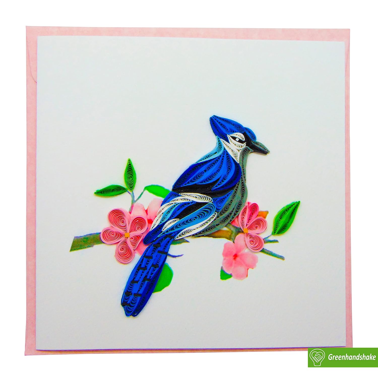 Blue Jay, Quilling Card 3D,Unique Dedicated Handmade, Design Greeting Card For Birthday, Valentine'S Day, Mothers Day, Spring, Fathers Day, Graduation, Wedding, Anniversary, All Occasion,6"X6"