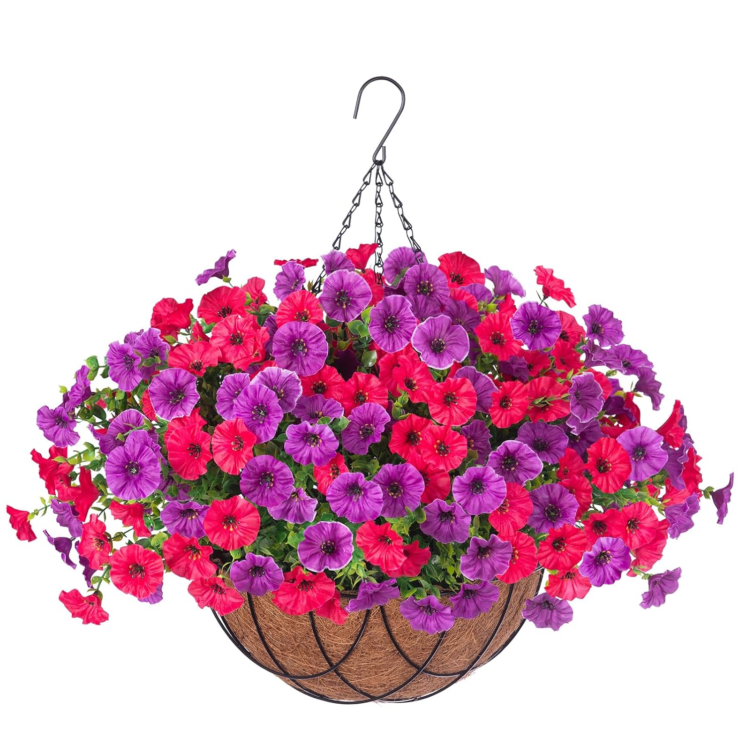 Artificial Hanging Baskets Faux Bougainvillea, Flowers Plants For Outdoor Outside Spring Decoration, Fake Silk Uv Resistant Look Real Long Trailing Vines For Front Door Porch Planter Urn Patio Balcony
