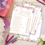 Wedding Bridal Shower Games, He Said She Said Game Cards, Wildflower Wedding Game, Engagement Party Favor, Bridal Shower Decorations Supplies, Reception Games 25 Guests-03