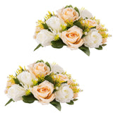 Flower Centerpieces For Wedding Tables: Wedding Table Decorations Peachy Champagne & White Flower Balls Centerpieces For Engagement Cerebration Party Center Pieces 2 Packs