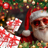 Gift Box Merry Christmas Game Scratch Off, Red Bow, Scratch & Win, Easy To Play Silly Games, Fun Idea, Ice Breaker Activity. Raffle Cards, Set Of 40 Cards Made In Usa