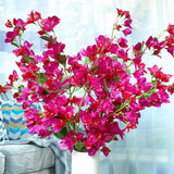 Artificial Flowers Silk Bougainvillea Branches Faux Artificial Bougainvillea Floral Stems Long Plant Branches 45" For Wedding Centerpieces, Table Runner, Home Decoration (Fushia Mixed - Pack Of 4Pcs)