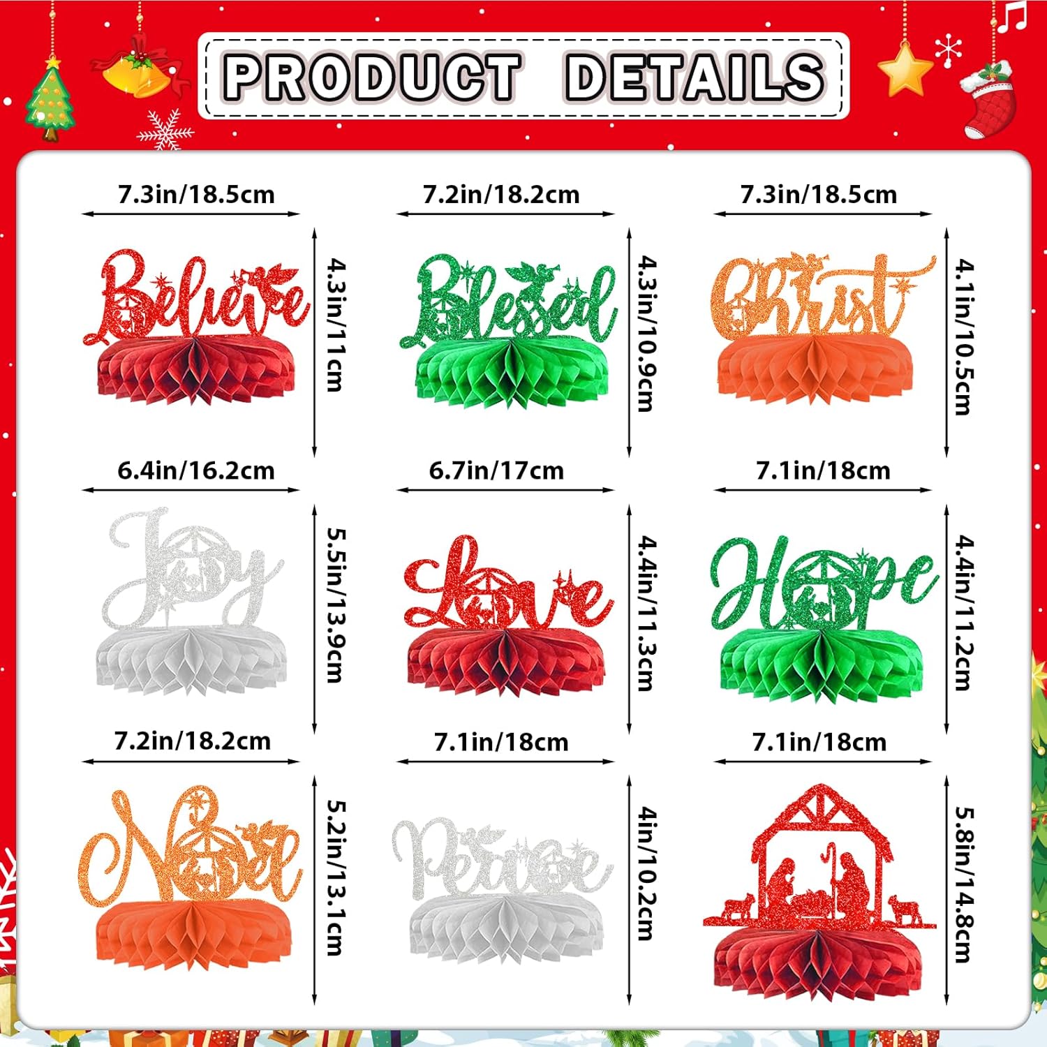 Christmas Honeycomb Centerpieces Jesus Christmas Decorations Religious Christmas Decorations For Christmas Party Table Decorations Christmas Party Decorations Christmas Party Supplies