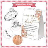 Bridal Shower Games Ring Hunt,Boho Floral Bridal Shower Decorations,Popular Bridal Shower Game,Engagement Party Games,Bridal Shower Favors,Plastic Rings For Bridal Shower Game(J4)