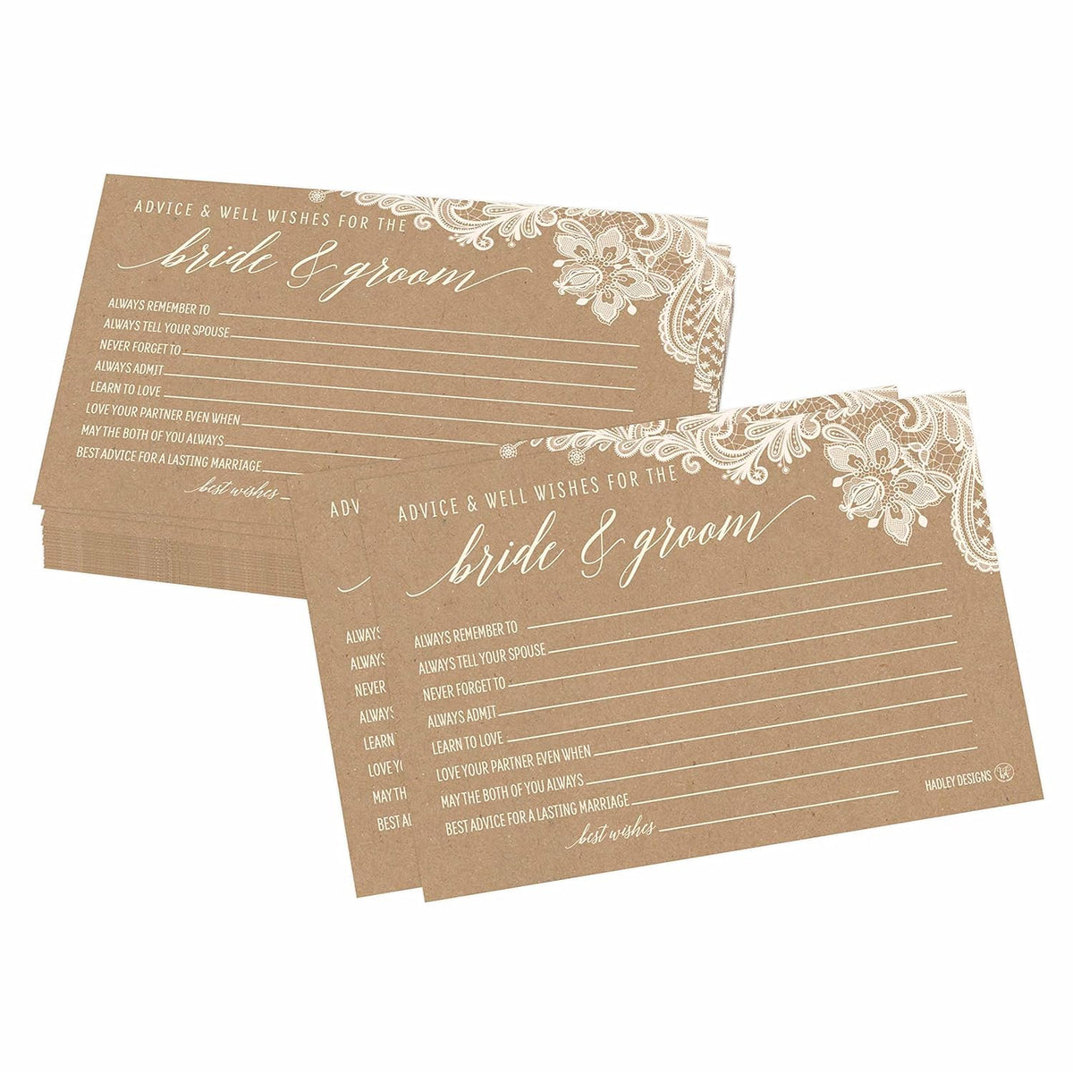50 Wedding Advice Cards For Bride And Groom Rustic Bridal Shower Games For Guests, Card Boxes For Reception, Guest Book Alternative, Games For Guests, Advice For The Bride Card
