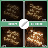 Together We Do Great Things Neon Sign USB Dimmable LED Inspirational Wall Light for Classroom Office Decor
