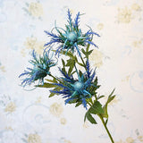 6 Sets Artificial Eryngium Foetidum Flowers Plants Thistle Spray Eryngoes Sea Holly For Home Wedding Decor (Blue)