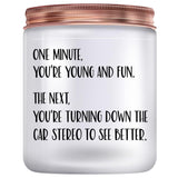 40Th 50Th 60Th 70Th Birthday Gift For Women Men - Happy Funny Mom Dad Birthday Gifts- 40 50 60 70 Year Old Gifts For Wife Husband - Lemongrass Sage Candles