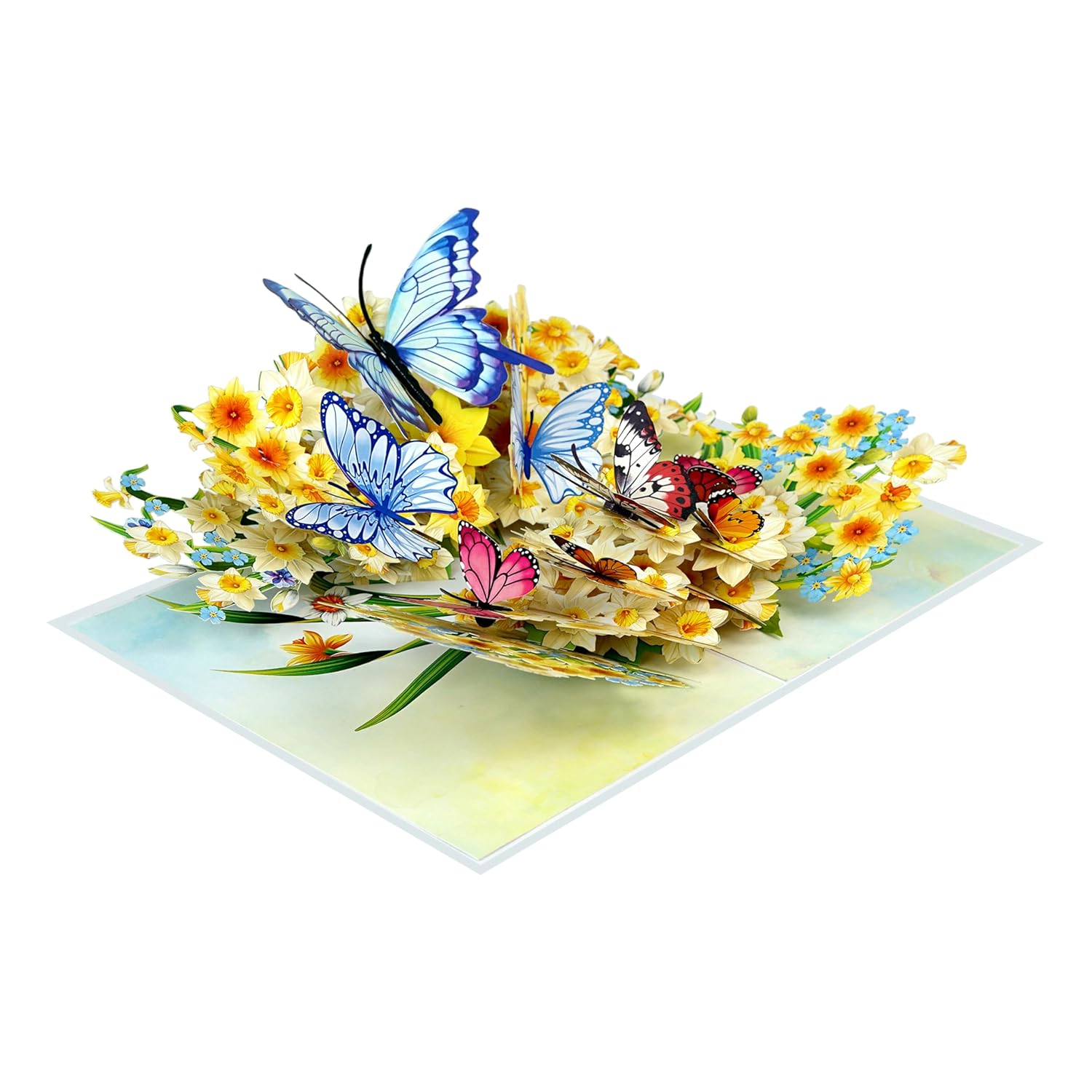 Gifts And Cards Enchanted Butterfly & Daffodil 3D Pop-Up Greeting Card – Floral Spring Surprise For Mother’S Day, Birthday, Thinking Of You, Or Garden Lovers – 6" X 8" With Notecard & Envelope
