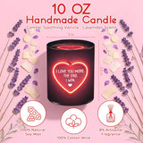 Valentines Day Gifts For Her Girlfriend - I Love You More Vanilla Lavender Romantic Candles 10 Oz - Anniversary Valentines Birthday Gifts For Wife Men Women Girlfriend Boyfriend Him Husband