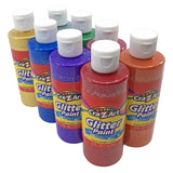 Cra-Z-Art Washable Glitter Paint Bulk Pack 8ct, Assorted Colors 4oz each bottle