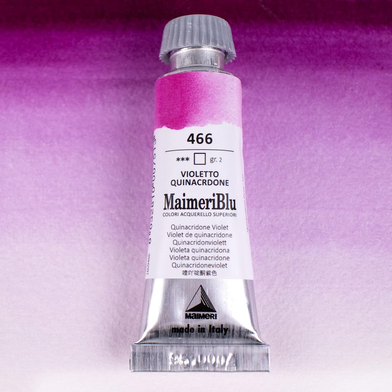 MaimeriBlu 12ml Single-Pigment Watercolor Paint - Quinacridone Violet PV55 Professional Watercolor Paint - Lightfast and Transparent Watercolor Paint Tube for Artists