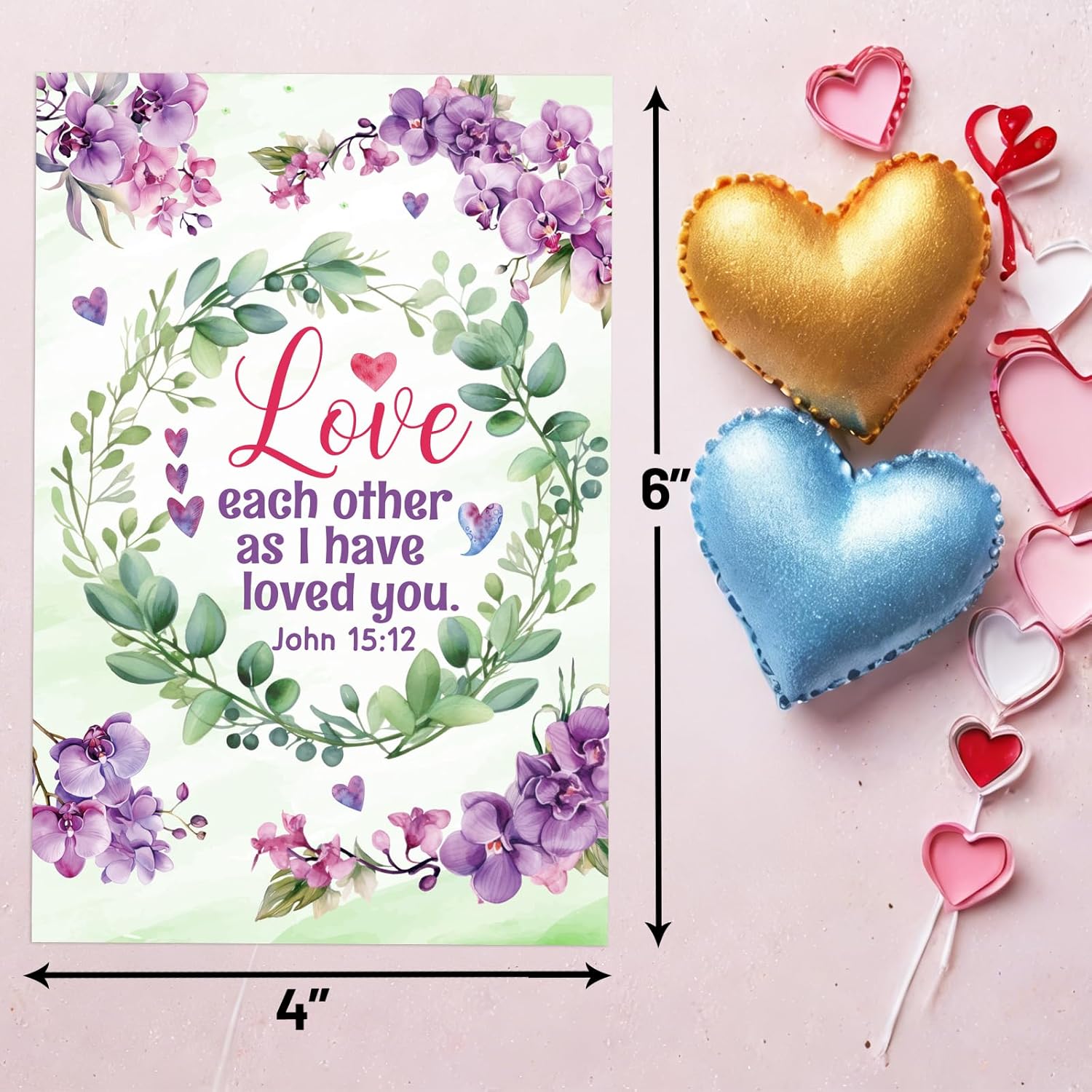 24Pcs Religious Valentines Day Cards Floral Happy Valentine'S Day Christian Greeting Card Bulk Assortment With Envelopes And Stickers For Adults Kids Party Favors Supplies