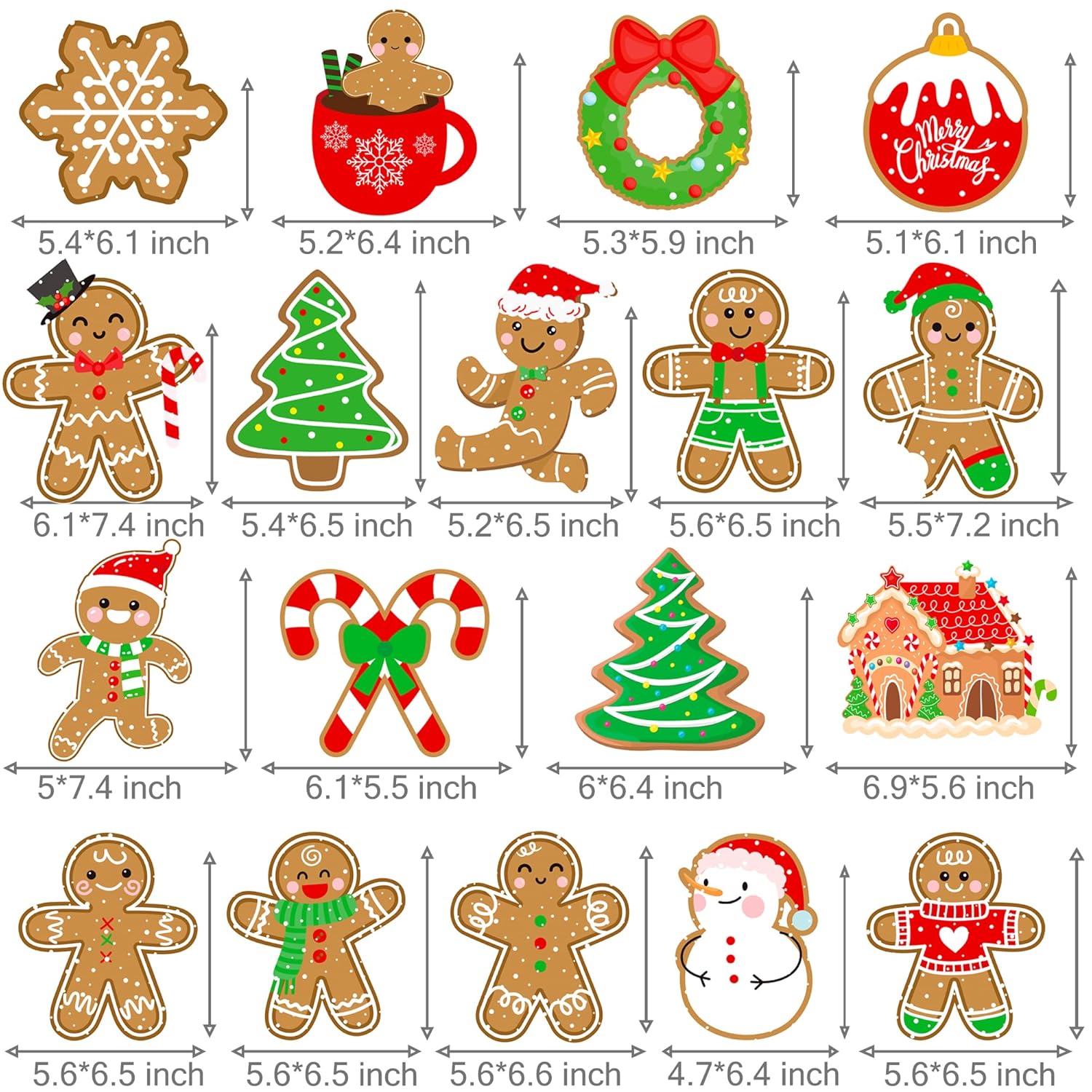 Gingerbread Party Hanging Swirls Christmas Gingerbread Man Party Decorations 20Pcs Gingerbread Ceiling Swilrs Christmas Tree Hanging Cutout Streamers For Merry Xmas Snowman Party Supplies