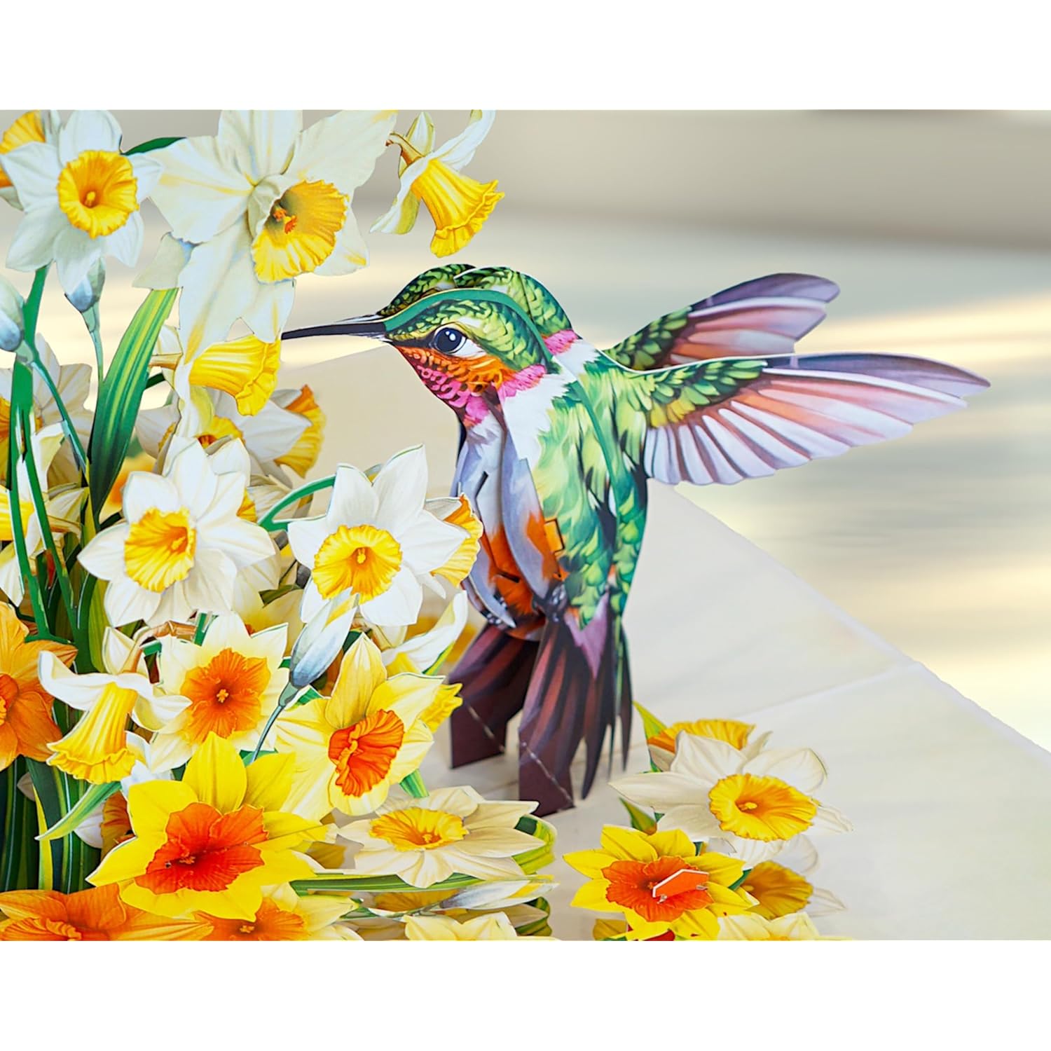 Daffodils With Hummingbirds Mothers Day Cards, 3D Birthday Cards For Women, 6X8In Pop Up Birthday Card For Mom, Wife, Her, Daughter, Sister, Grandma (Daffodils W Hummingbirds Big)