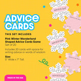 Big Dot of Happiness Pink Winter Wonderland - Wish Card Holiday Snowflake Birthday Party and Baby Shower Activities - Shaped Advice Cards Game - Set of 20