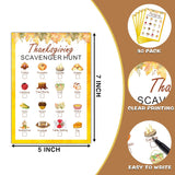 Thanksgiving Scavenger Treasure Hunt Game- Fall Pumpkin Party Games Cards, Autumn Activities For Adults, Thanksgiving Party Supplies Decorations(30 Pack)-02