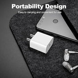 2 Pack 20W USB C Fast Wall Charger with 6FT USB C to USB C Cable for iPhone 17 16 15 iPad