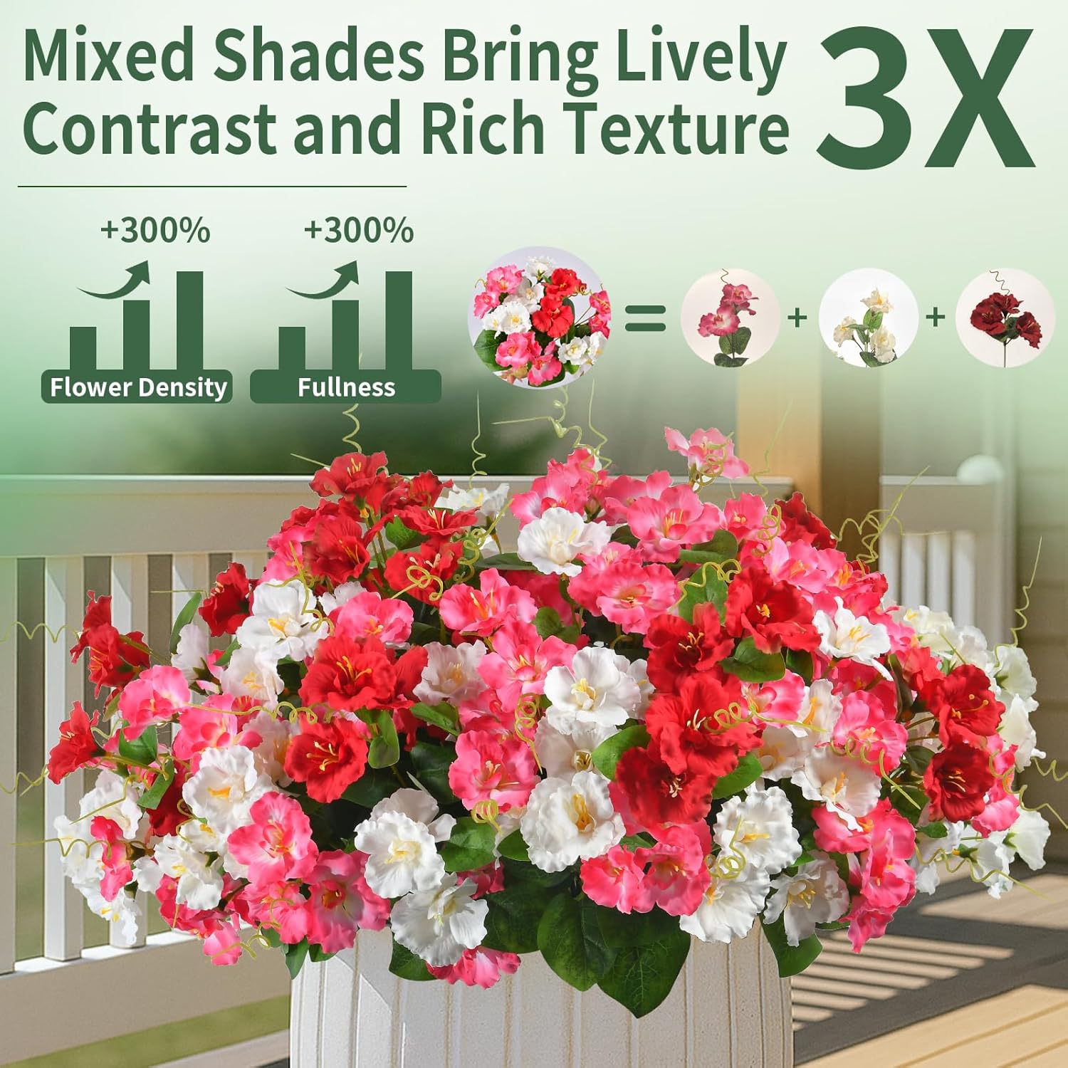 Artificial Flowers For Outdoors 6 Bundles Uv Resistant Silk Flowers For Outside, Real Touch Faux Hibiscus Bouquets Tropical Faux Plants Fake Flowers For Outside Planter Front Porch Yard Home Decor