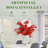 10Pcs Bougainvillea Artificial Flowers 30" Silk Fake Bougainvillea Branches Faux Flowers Vines For Home?Garden?Wedding?Party?Indoor And Outdoor?Floral Arrangement And Diy Decor?Red?